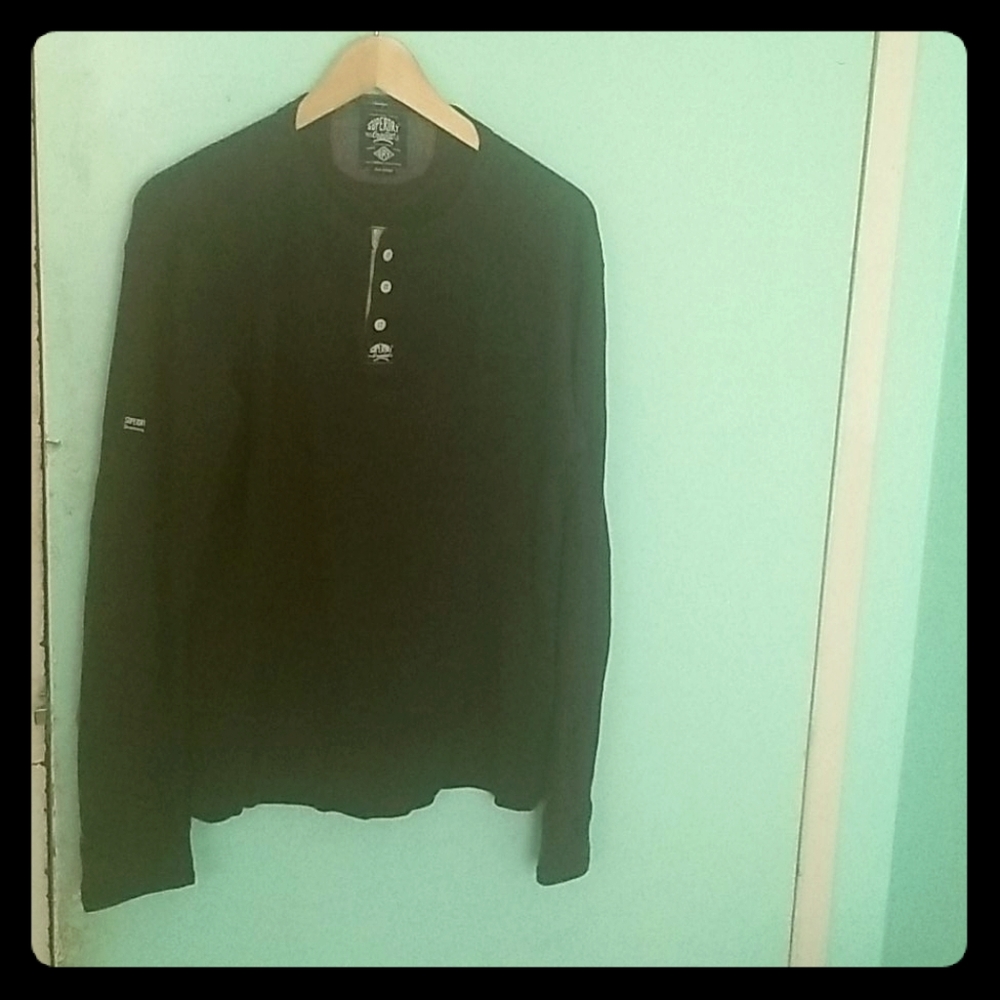 Boys Large SuperDry long sleeve henley